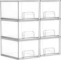 6 Pack Clear Acrylic Stackable Storage Drawers