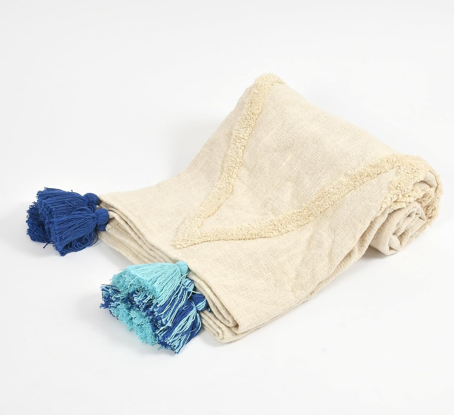 50x70 Off White Cotton Knit Throw