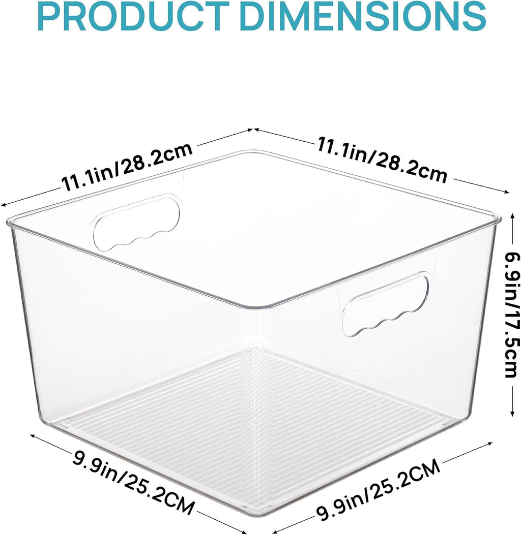 8 Pack 11x11 Clear Cube Storage Bins