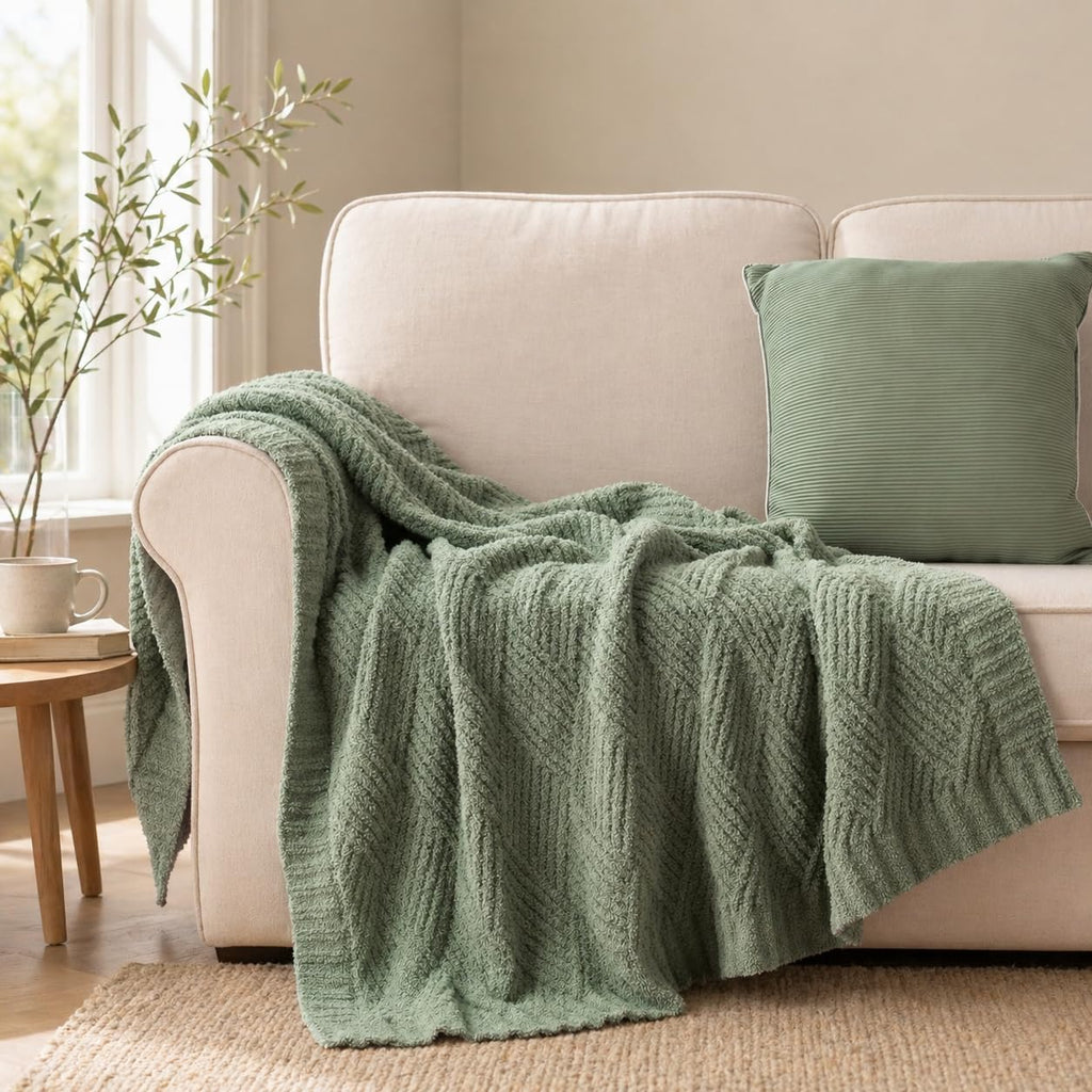 50x60 Sage Green Chenille Throw