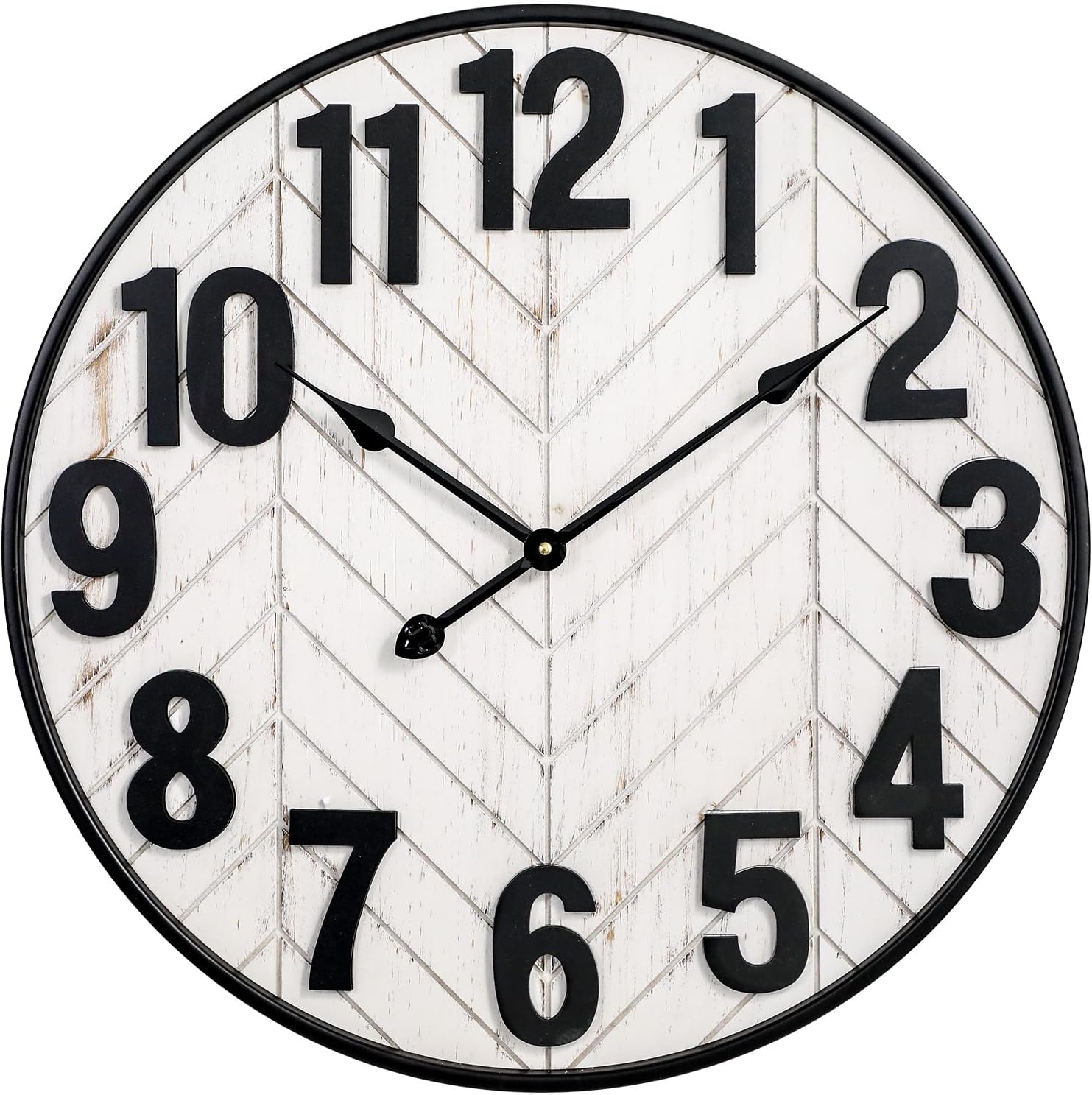 24" Whitewashed Farmhouse Wall Clock