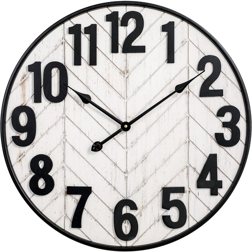 24" Whitewashed Farmhouse Wall Clock