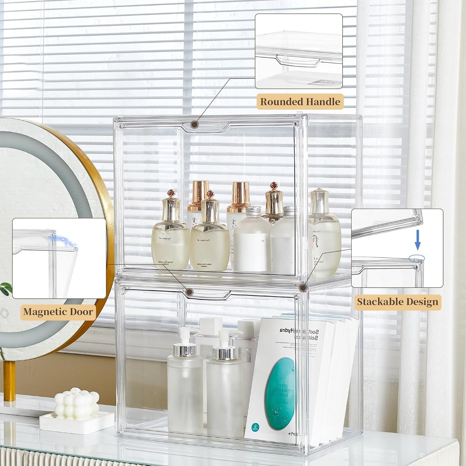 3 Pack Large Magnetic Acrylic Display Cases