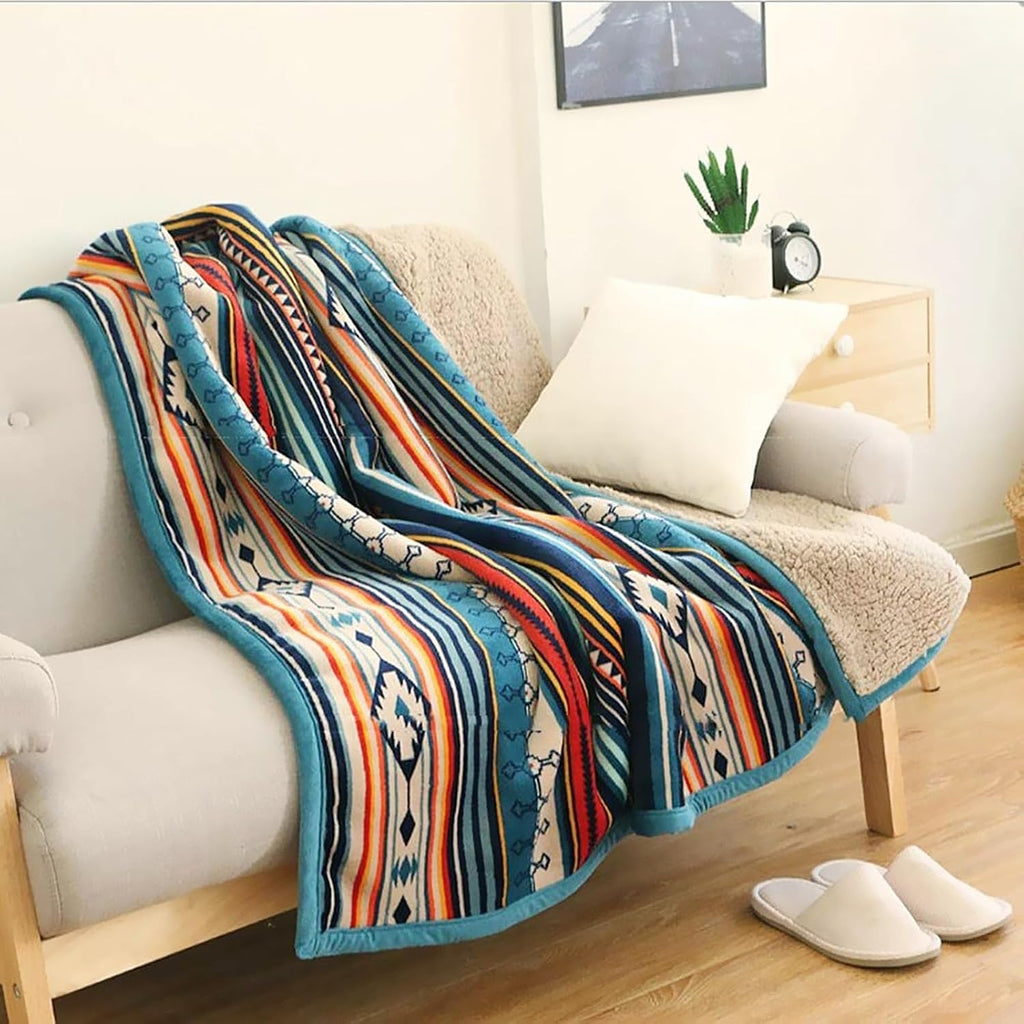 60x50 Soft Boho Sherpa Throw Blanket