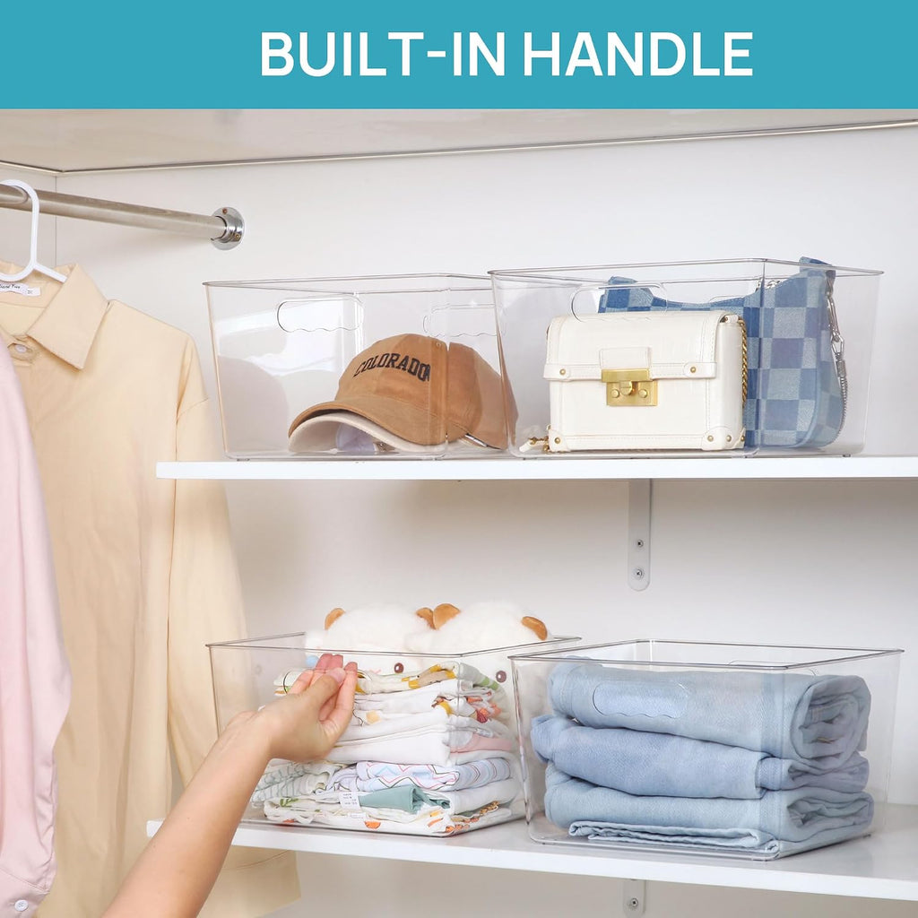 8 Pack 11x11 Clear Cube Storage Bins