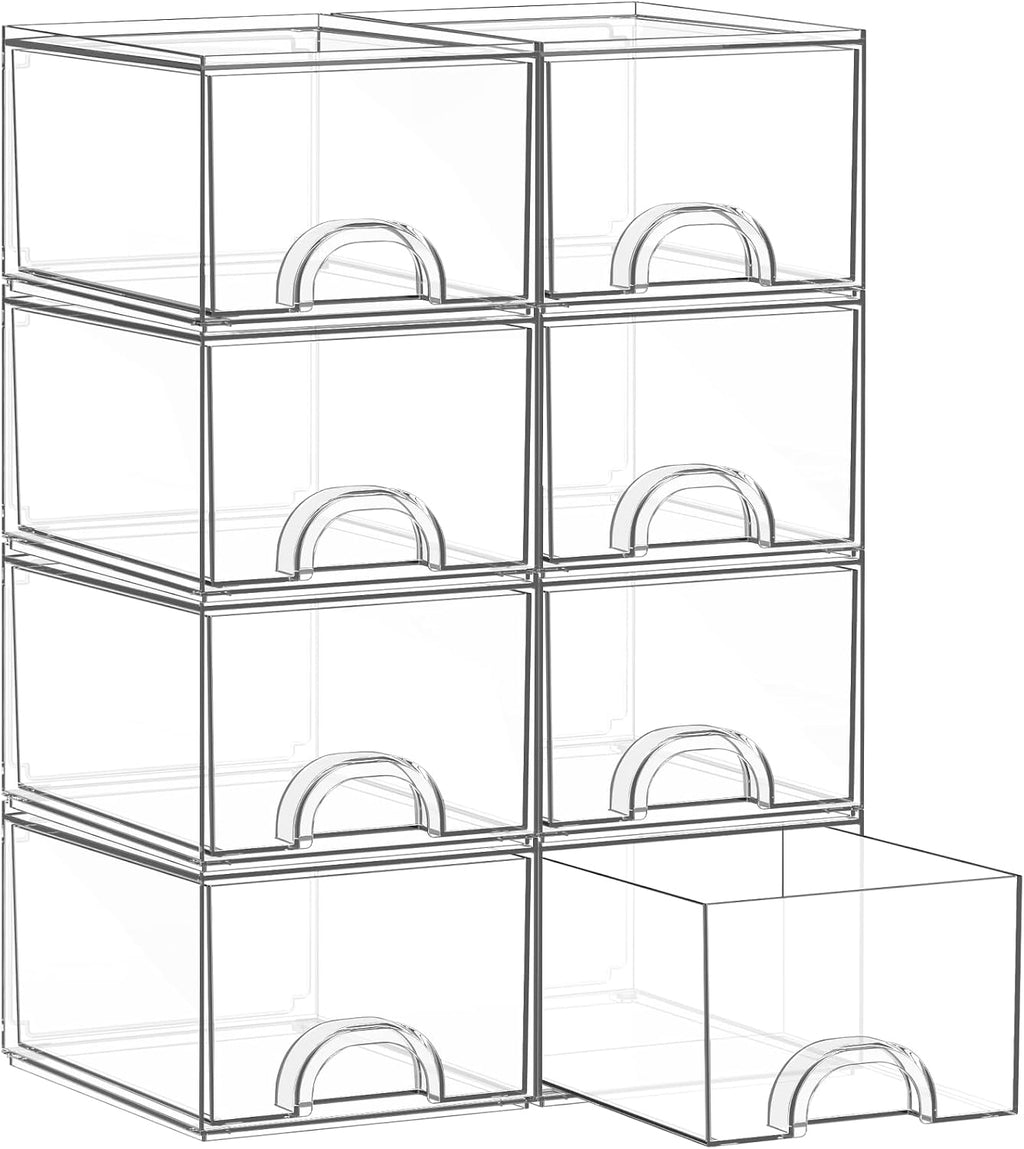 8 Pack Small Clear Acrylic Storage Boxes