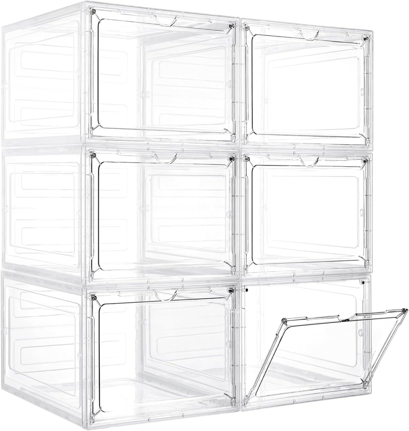 6 Pack 19Qt Clear Stackable Storage Bins