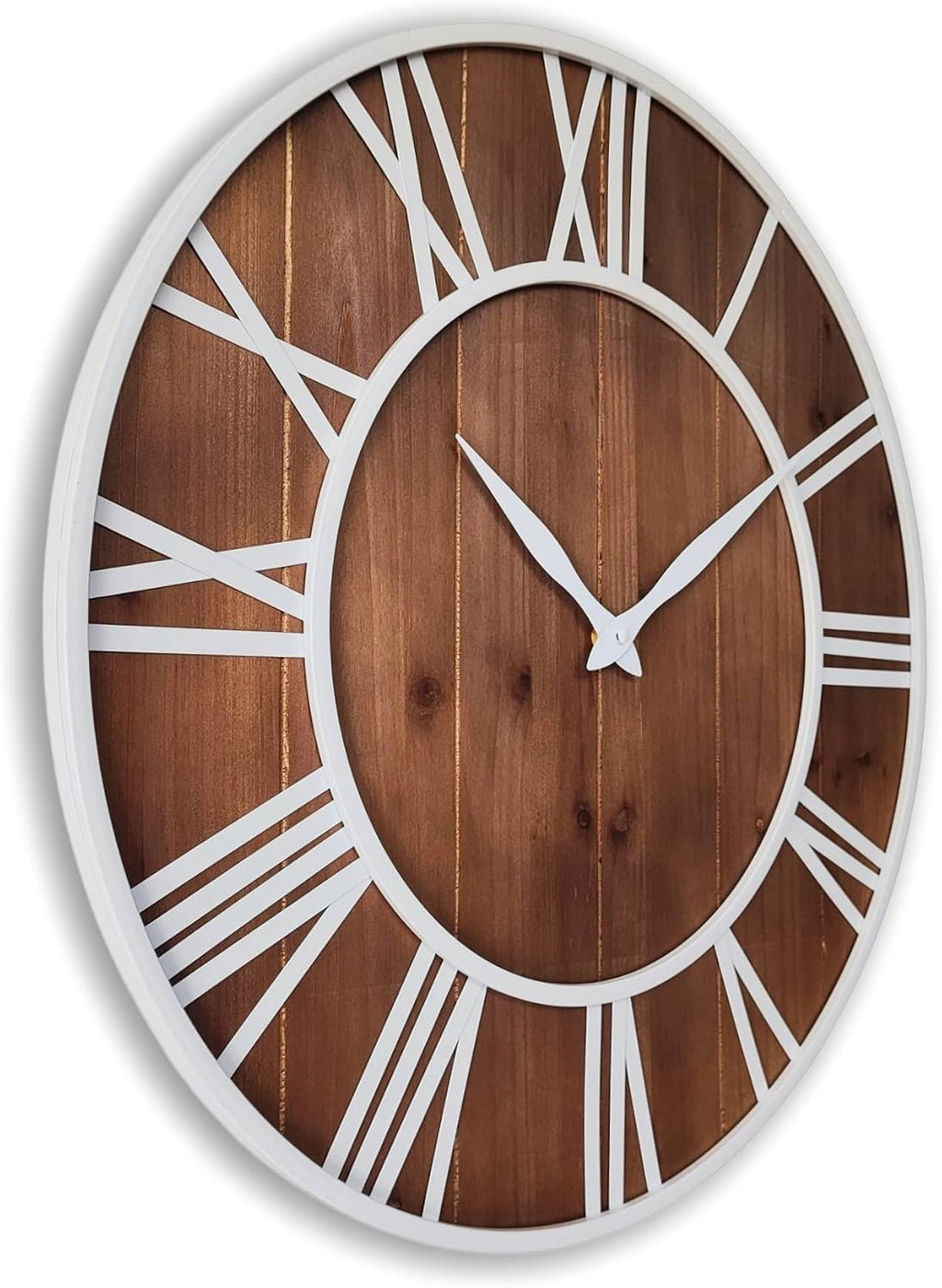 24" Wood Metal Farmhouse Wall Clock