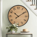 24" Dark Wood Metal Farmhouse Clock
