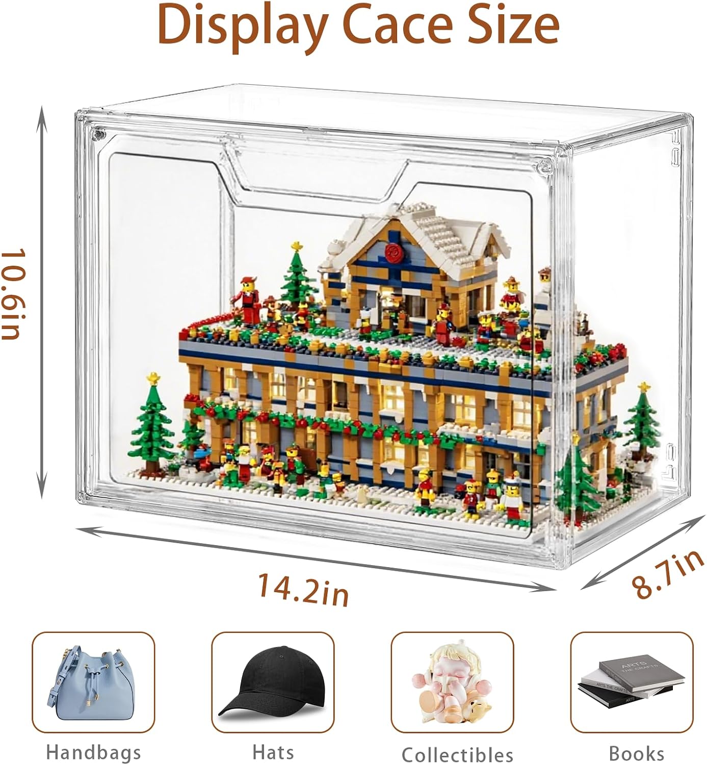 5 Pack Clear Acrylic Purse Storage Display Cases
