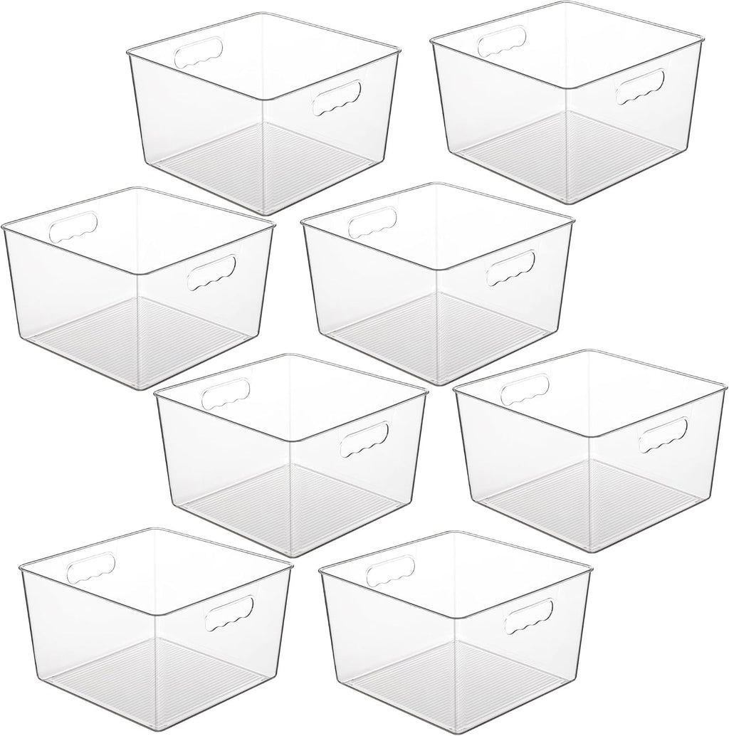 8 Pack 11x11 Clear Cube Storage Bins