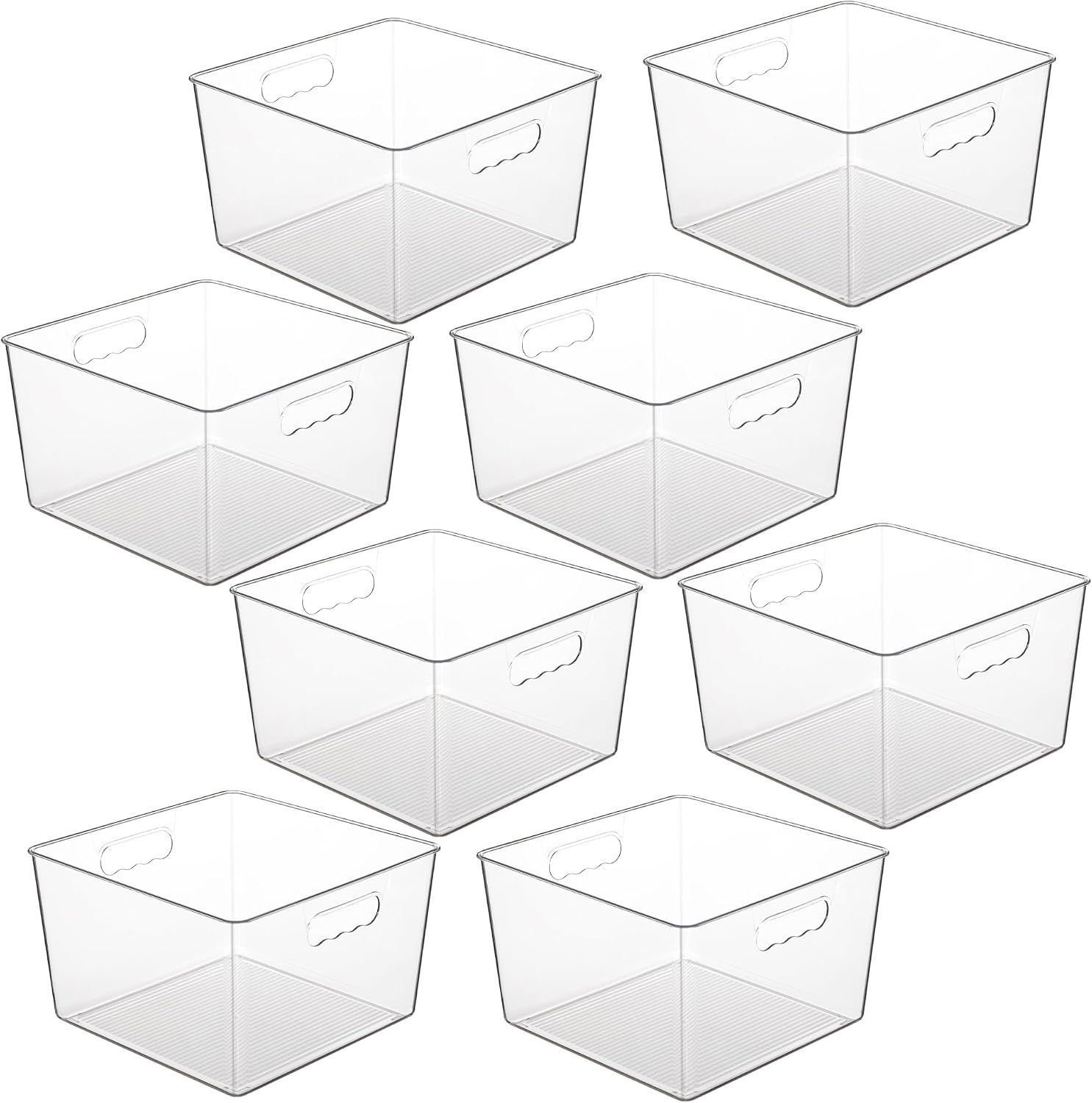 8 Pack 11x11 Clear Cube Storage Bins