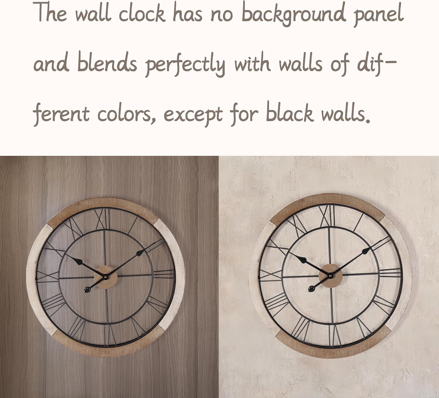 18" White Wood Roman Numeral Clock