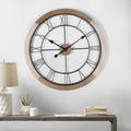 18" White Wood Roman Numeral Clock