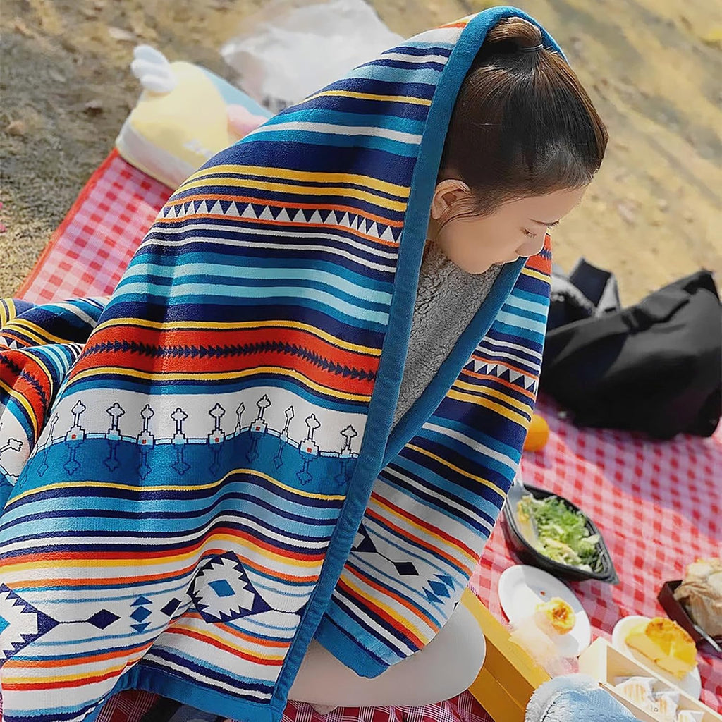 60x50 Soft Boho Sherpa Throw Blanket