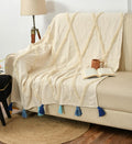 50x70 Off White Cotton Knit Throw