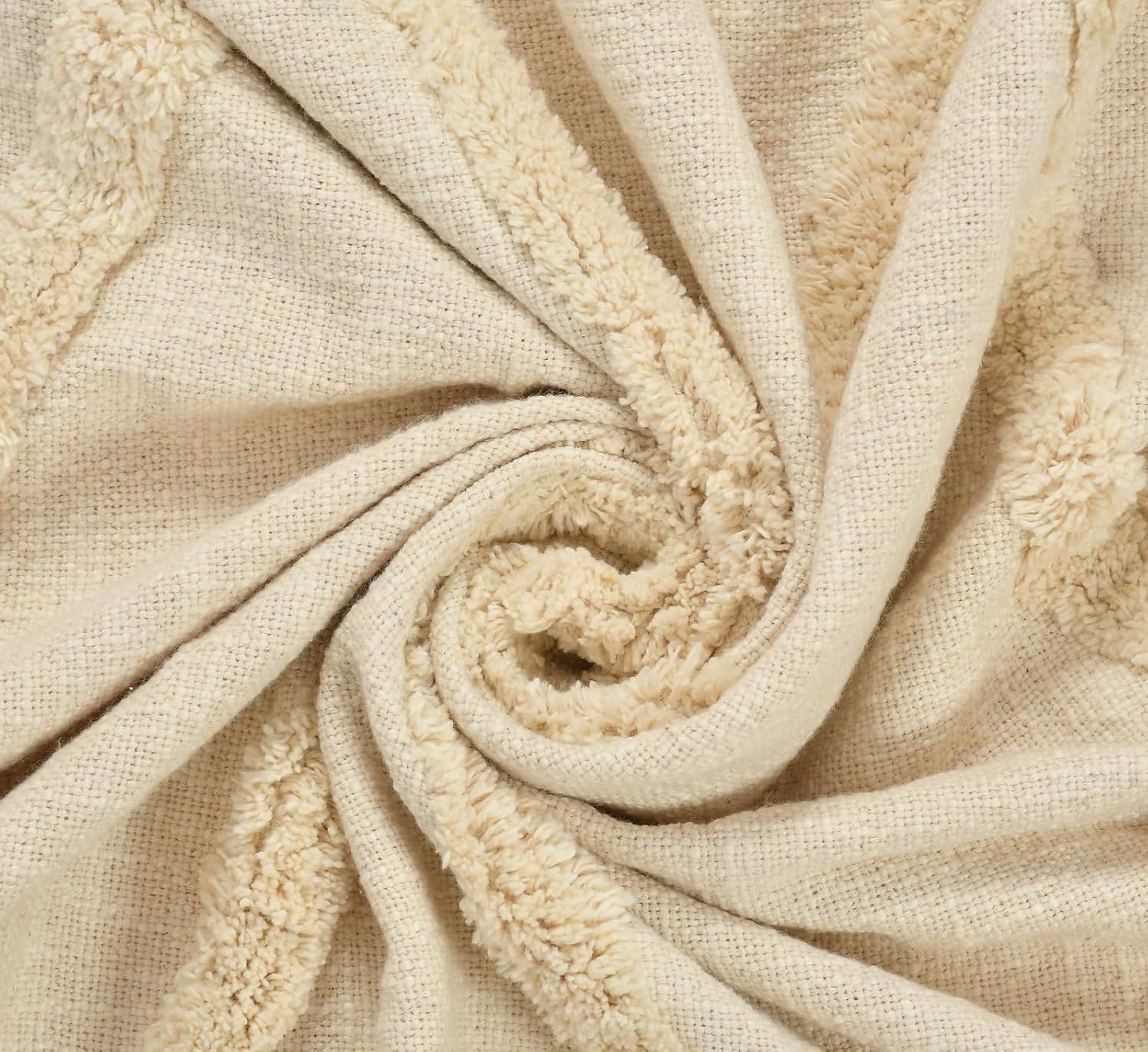 50x70 Off White Cotton Knit Throw
