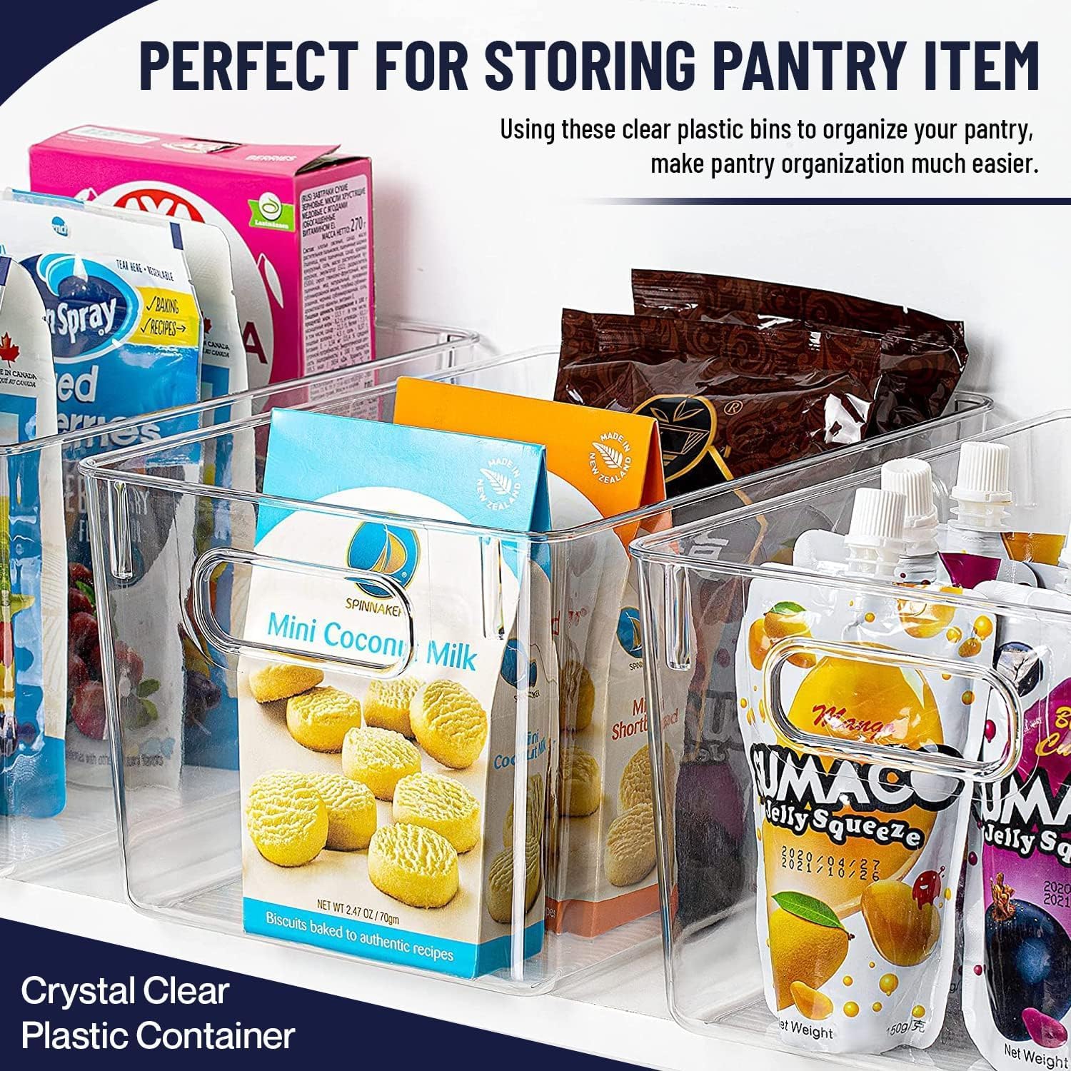 Stackable Lidded Plastic Storage Organizer Bins