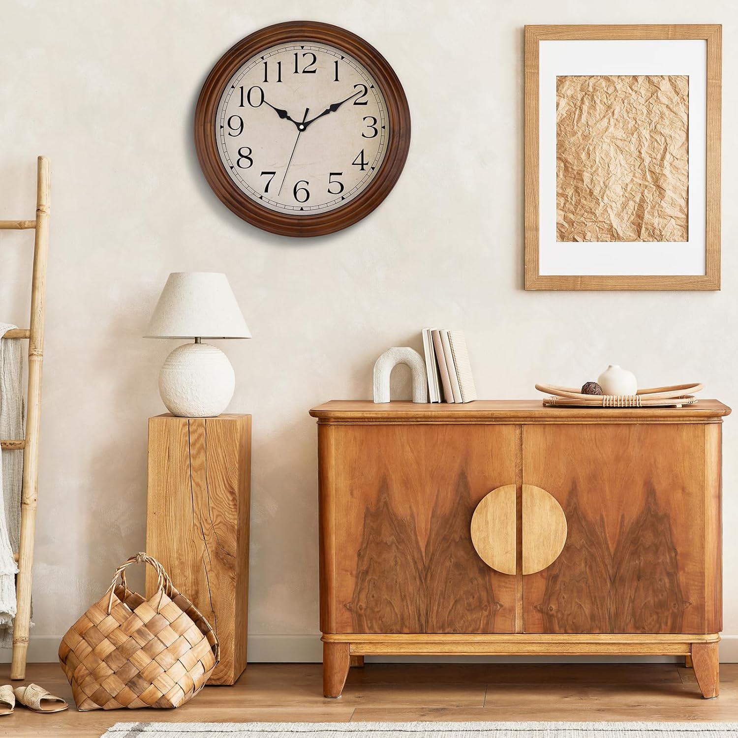 14 Inch Retro Wooden Silent Wall Clock