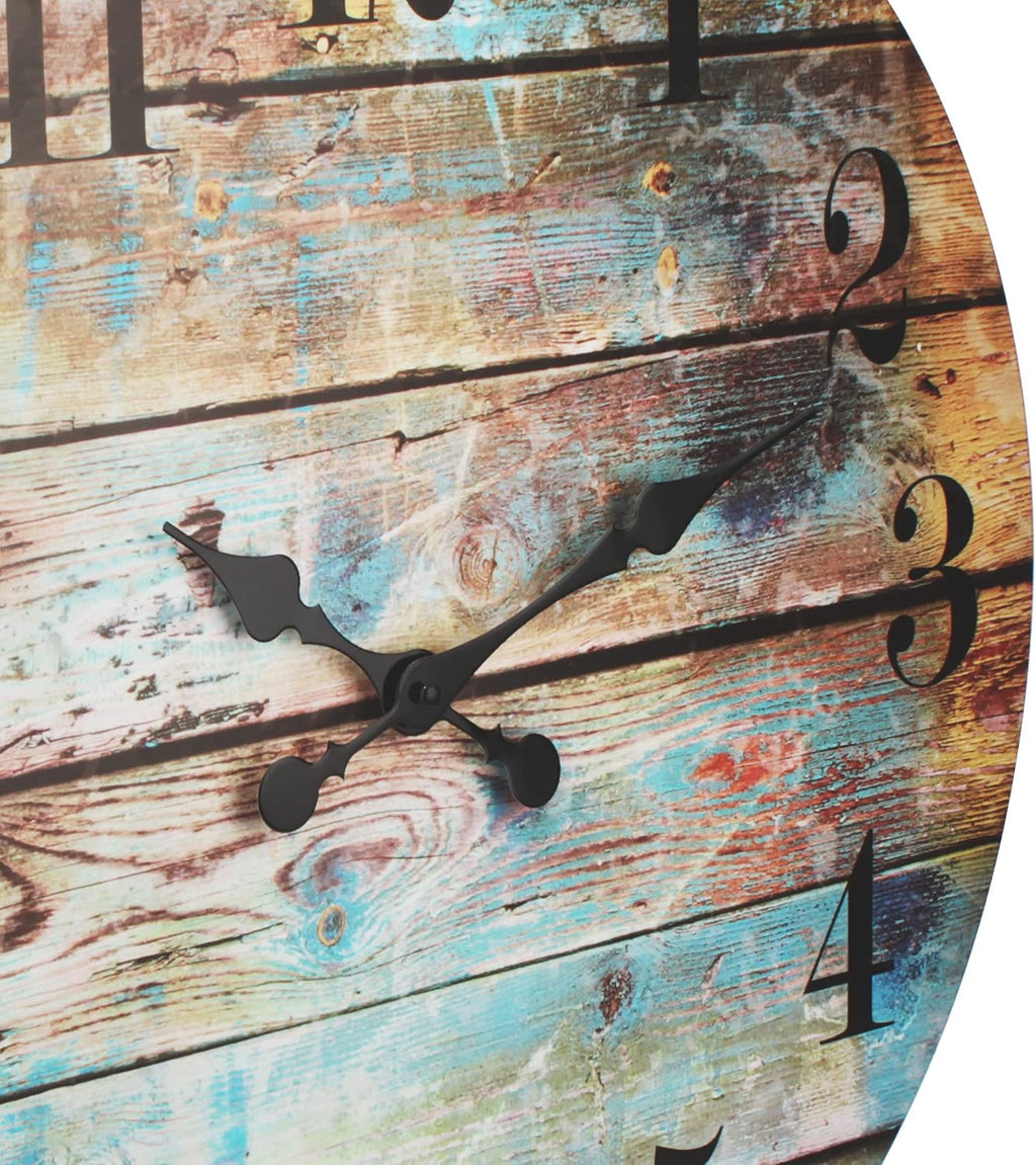 23" Vintage Farmhouse Wood Wall Clock