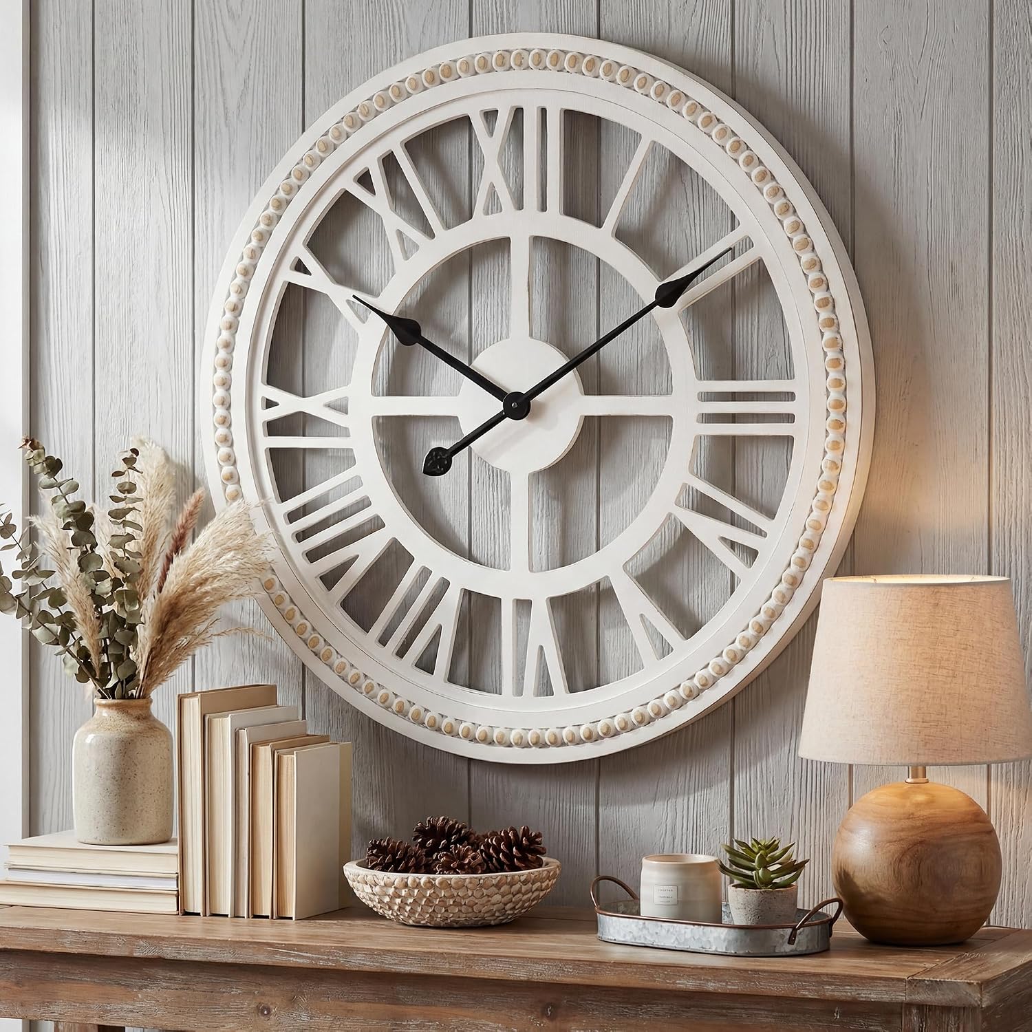 24" Rustic Farmhouse Wooden Clock