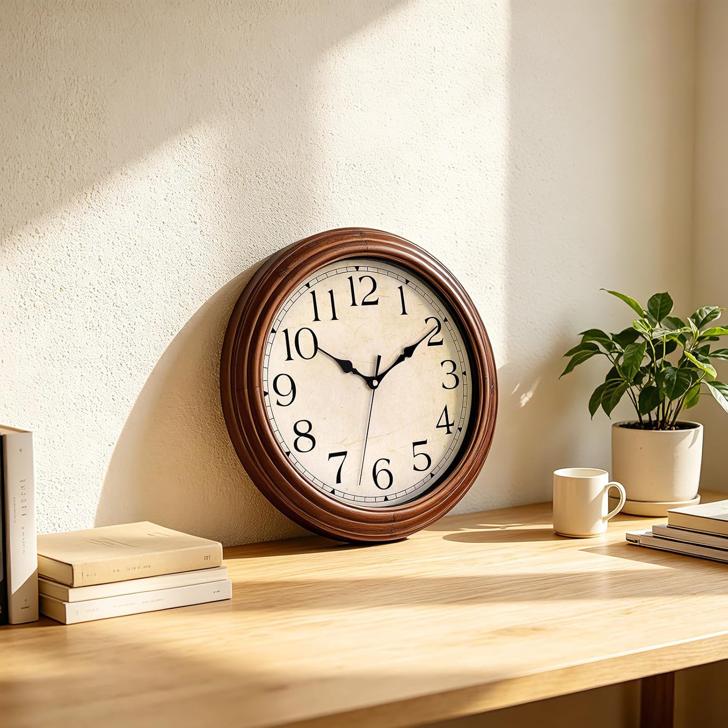 14 Inch Retro Wooden Silent Wall Clock