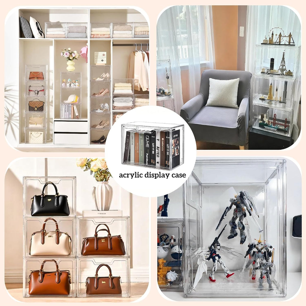5 Pack Clear Acrylic Purse Storage Display Cases