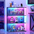 3-Tier Black RGB Lockable Glass Display Cabinet