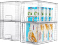 4 Pack Large Clear Pantry Storage Drawers