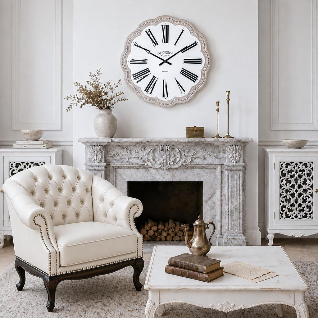 24" Natural Wood Farmhouse Wall Clock