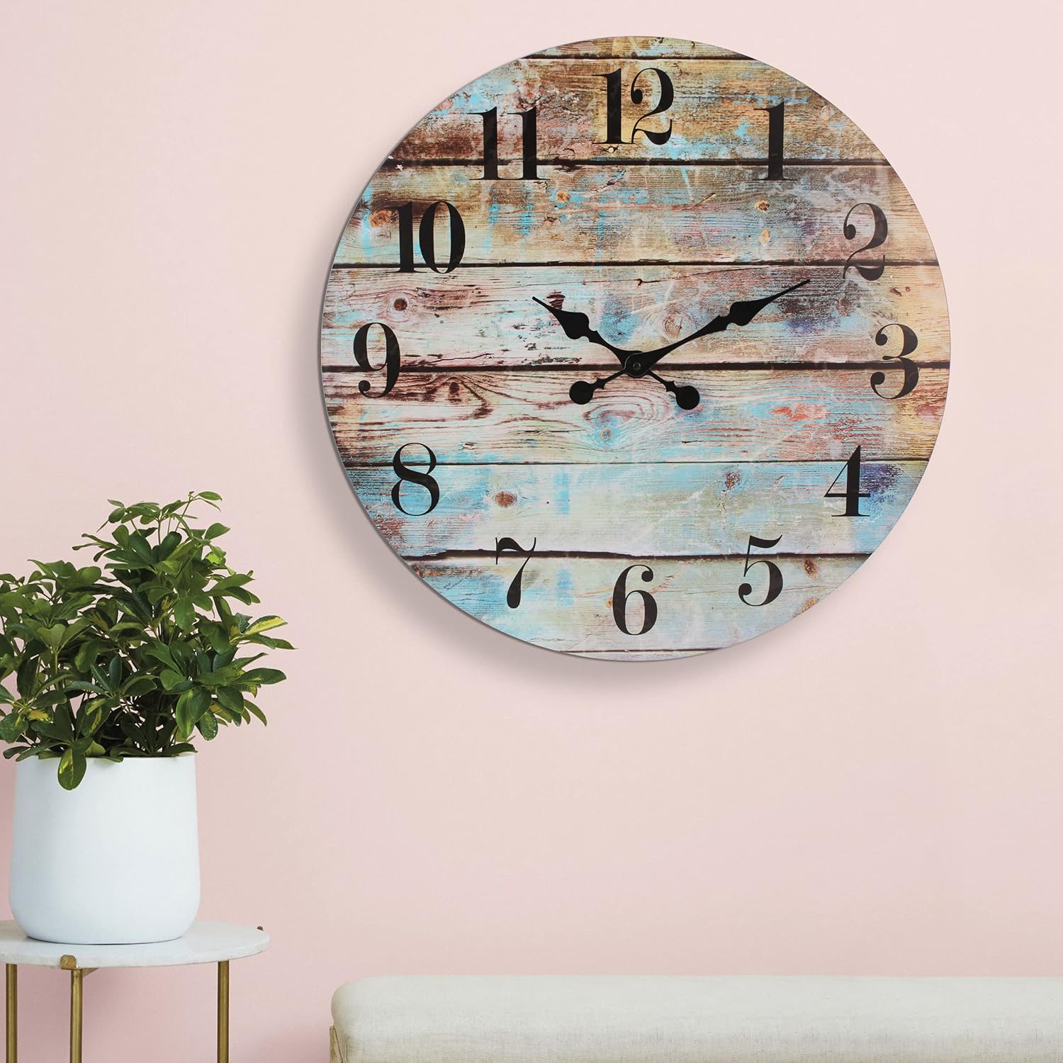 23" Vintage Farmhouse Wood Wall Clock