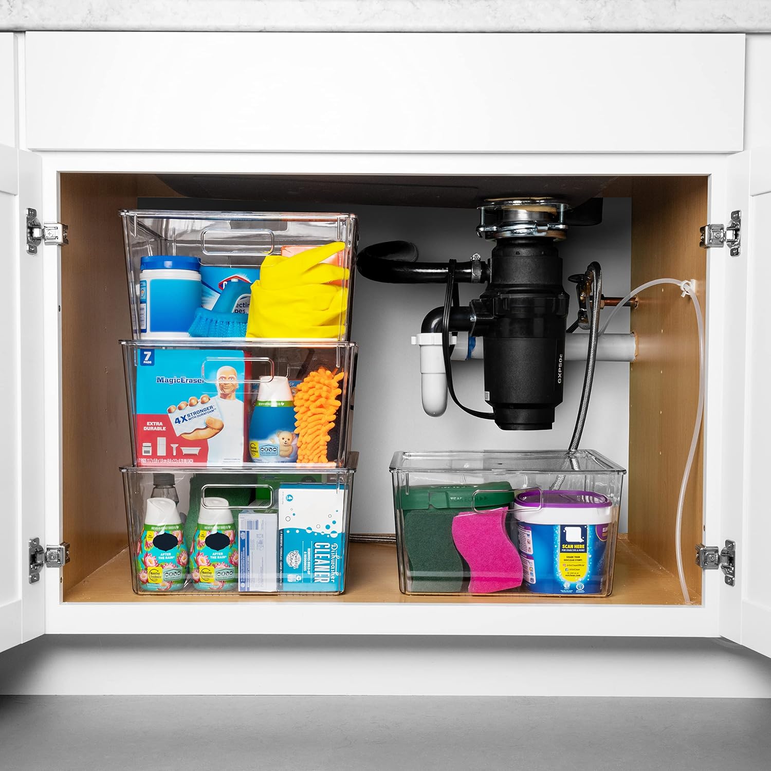 XL Lidded Plastic Storage Organizer Bins