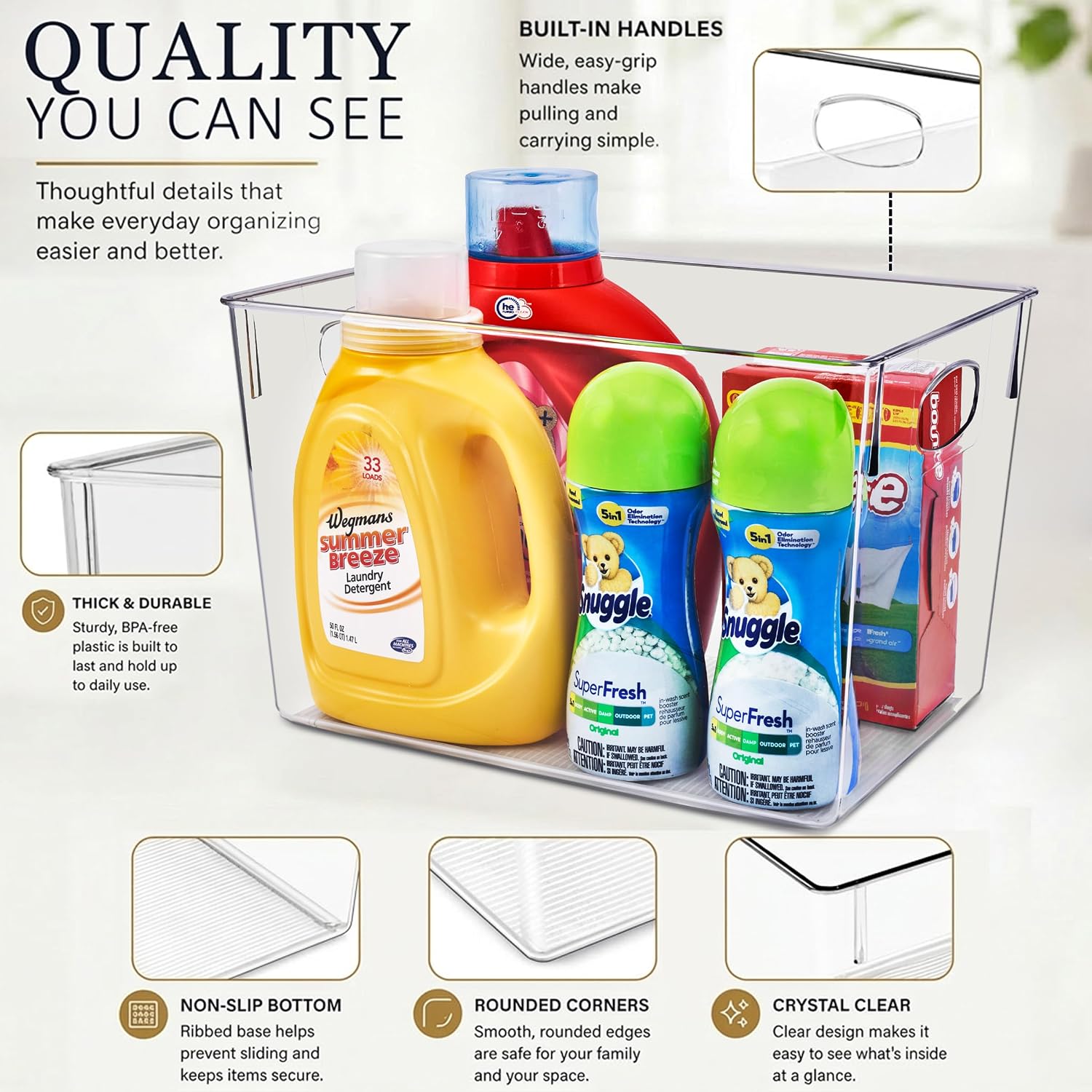 4 Pack Extra Large Clear Storage Bins