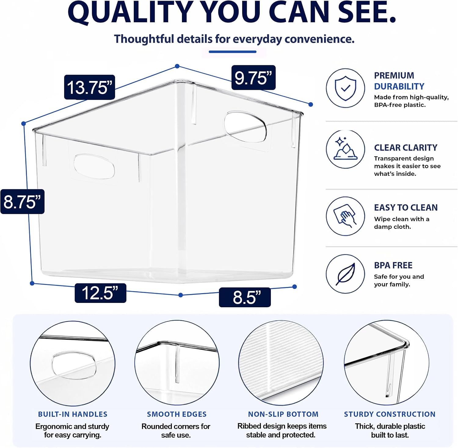 4 Pack Extra Large Clear Storage Bins