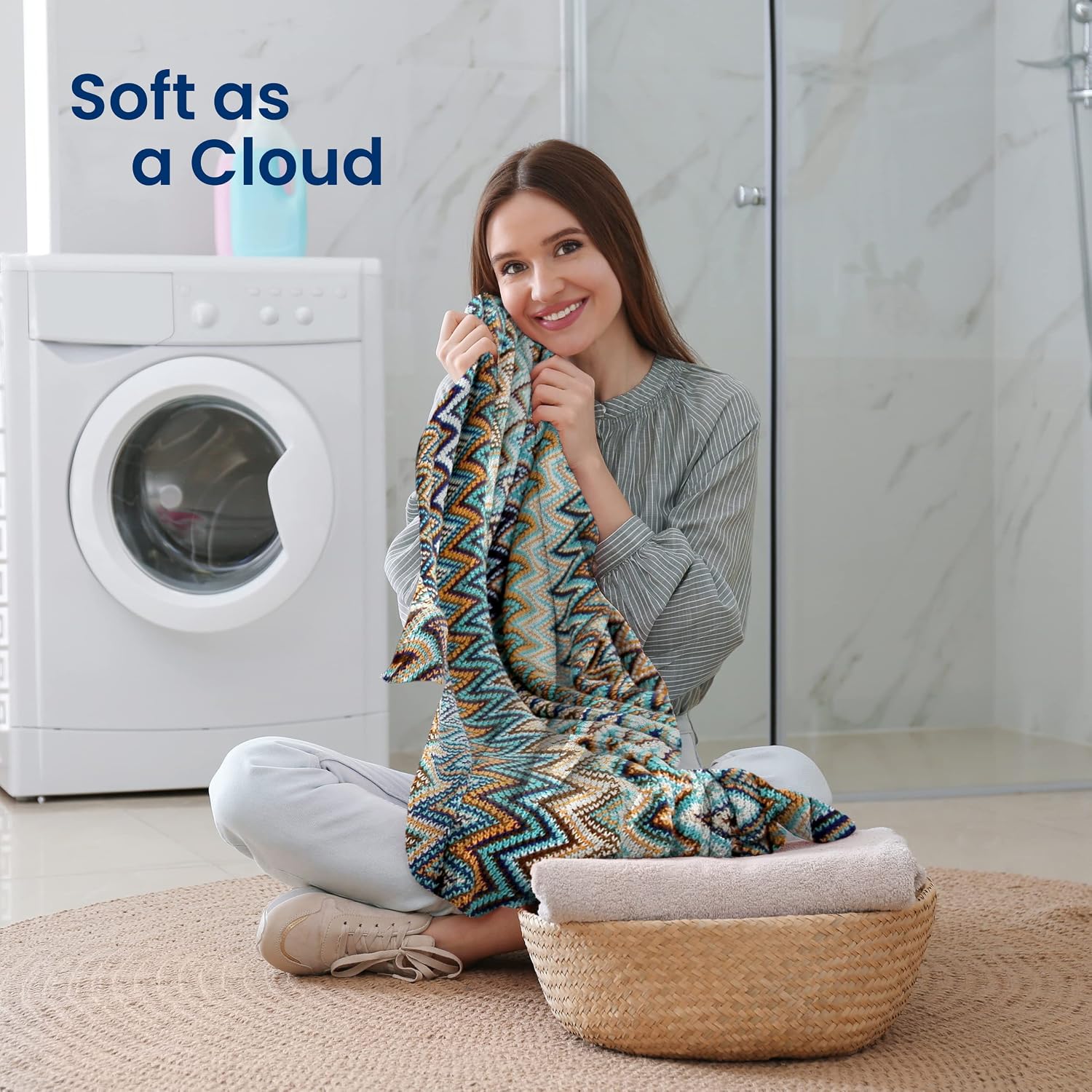 50x67 Knitted Tassel Boho Throw