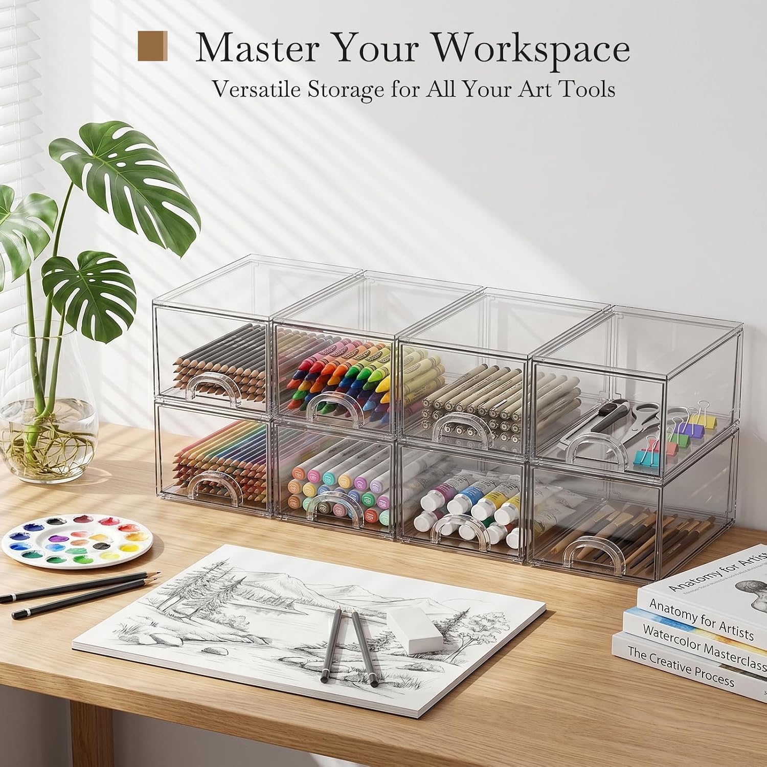 8 Pack Small Clear Acrylic Storage Boxes