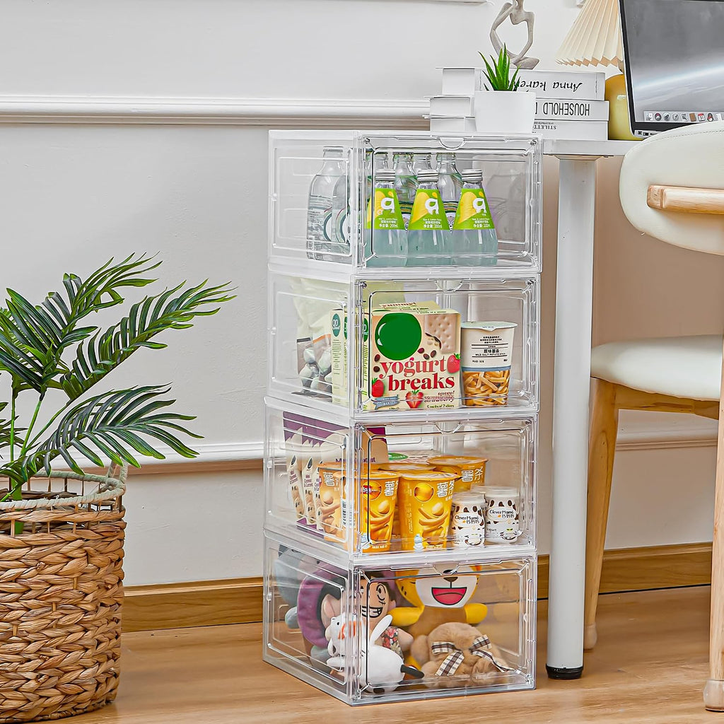 6 Pack 19Qt Clear Stackable Storage Bins