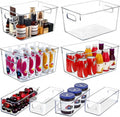 8 Pack Assorted Clear Stackable Storage Bins