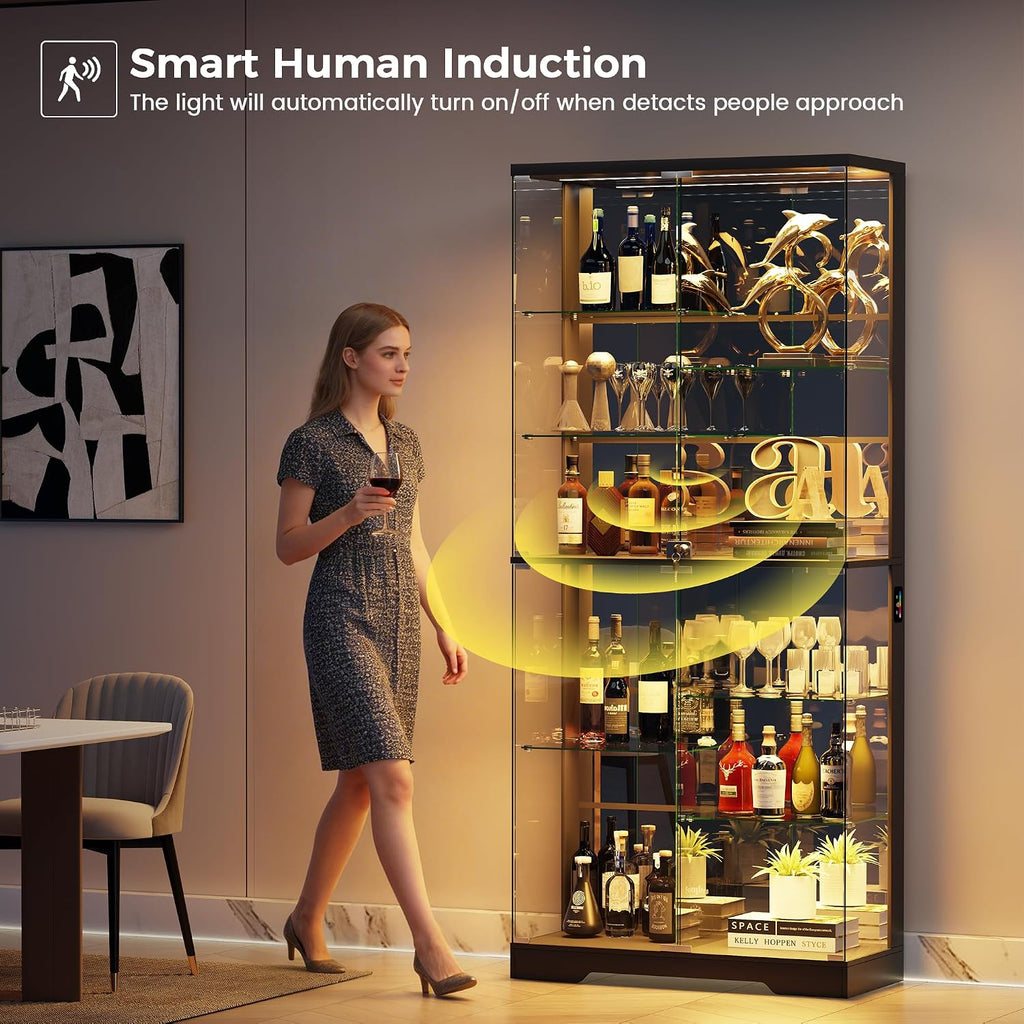 71" Black RGB Glass Display Cabinet