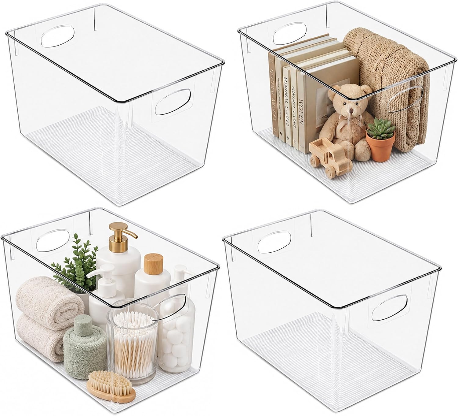 4 Pack Extra Large Clear Storage Bins