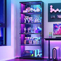 69" Black RGB Lockable Glass Display Cabinet