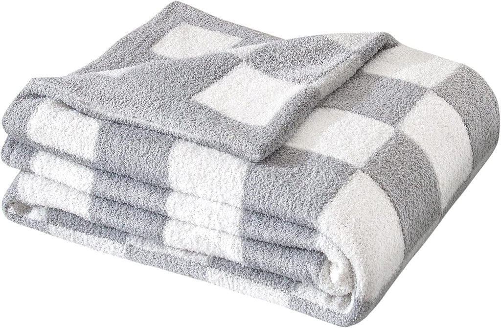 60x79 Grey Reversible Knit Throw