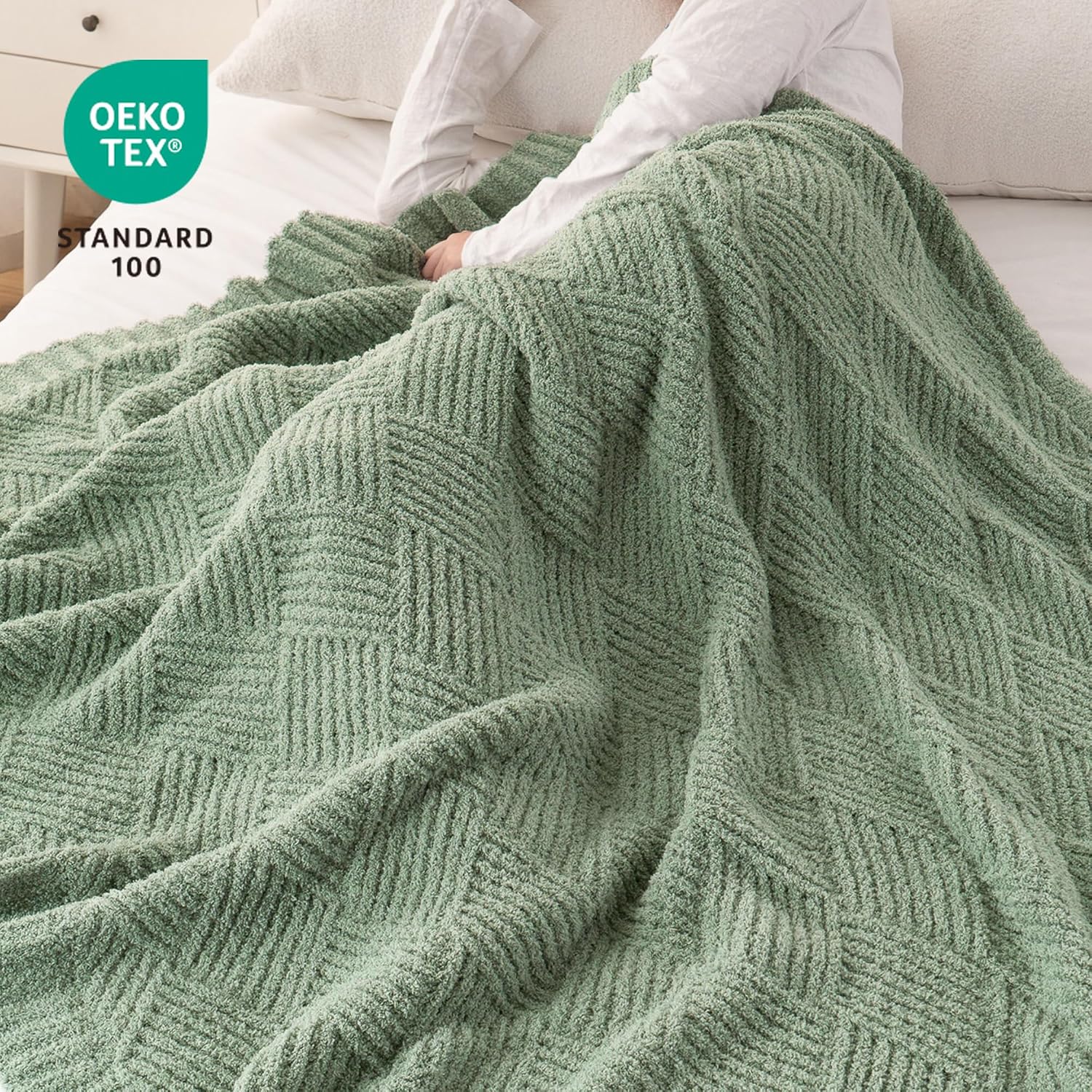 50x60 Sage Green Chenille Throw