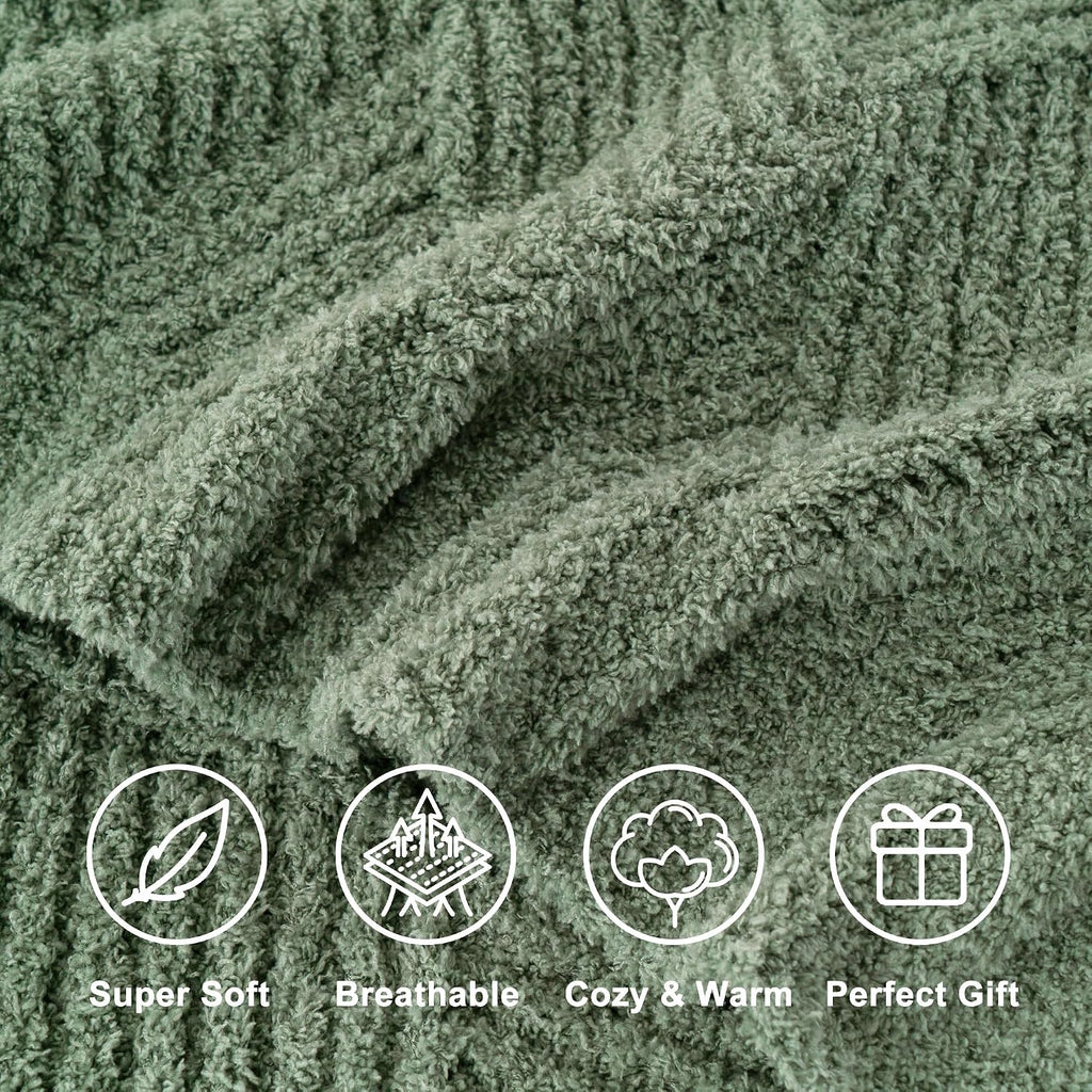 50x60 Sage Green Chenille Throw