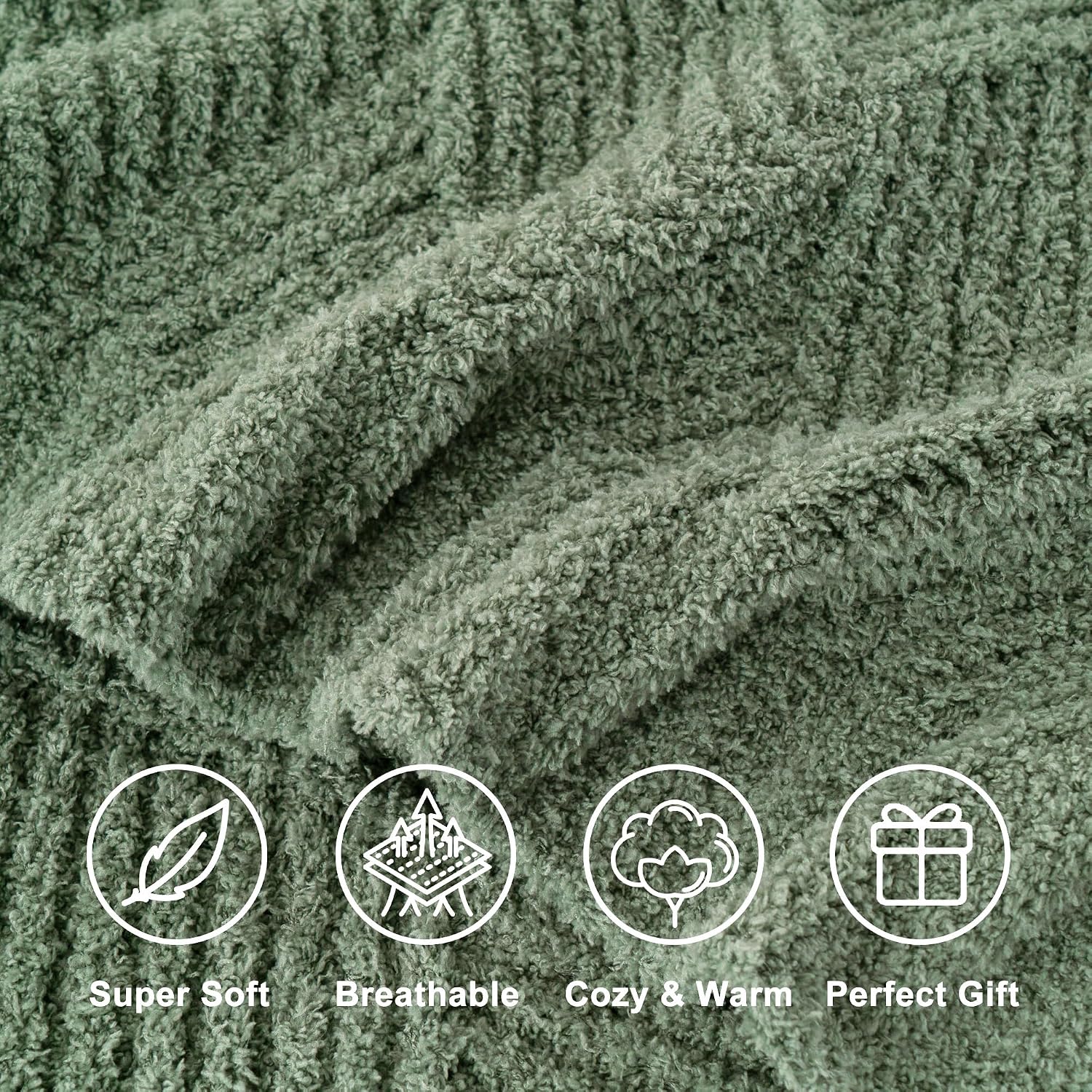 50x60 Sage Green Chenille Throw