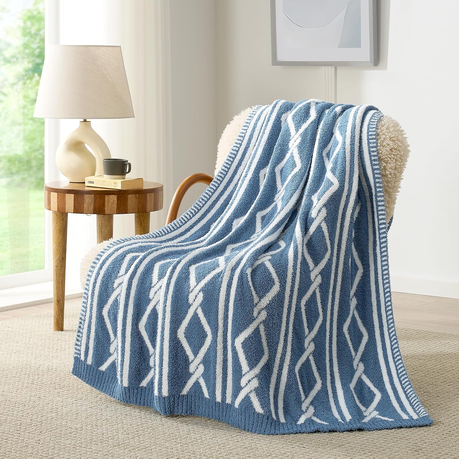 50x60 Geometric Reversible Boho Throw